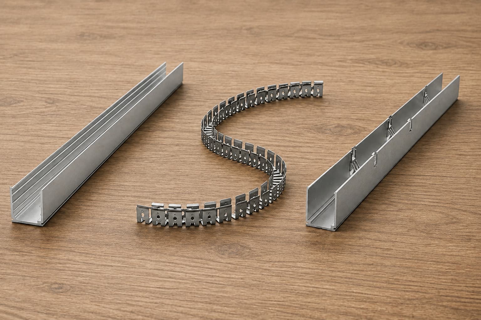 Aluminium LED profiles and flexible mounting channel