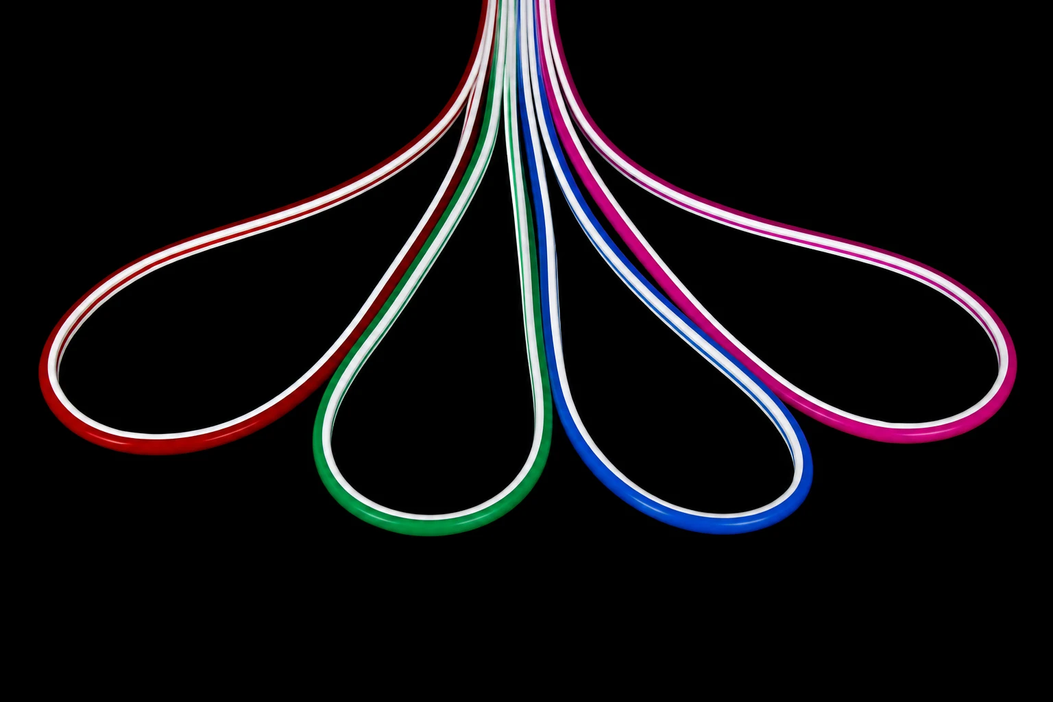 Flexible light strip arranged in loops